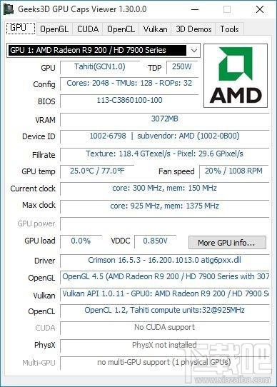 GPU Caps Viewer,显卡诊断,显卡识别,GPU