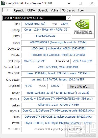 GPU Caps Viewer,显卡诊断,显卡识别,GPU