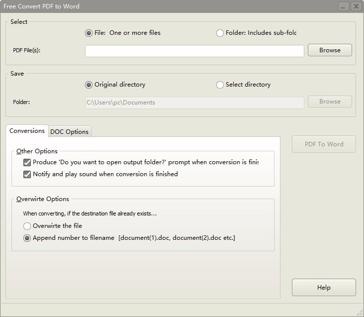 Free Convert PDF to Word,PDF转Word,文件转换