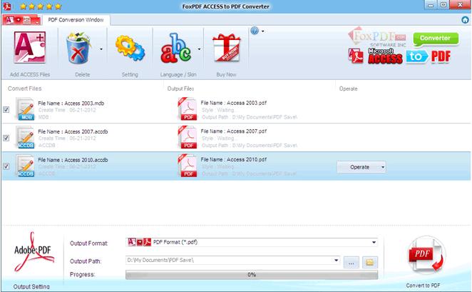 FoxPDF Access to PDF Converter下载,文档转换,PDF转换