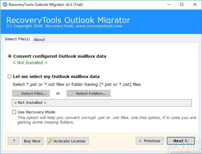 RecoveryTools Outlook Migrator下载,PST迁移器,邮件处理,格式转换