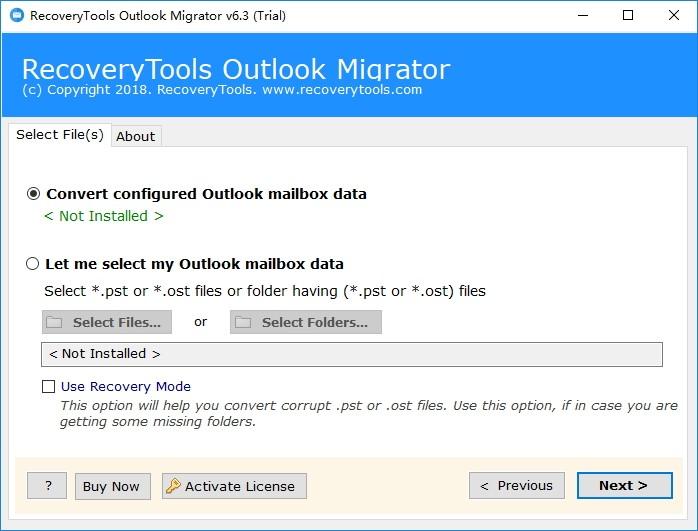RecoveryTools Outlook Migrator下载,PST迁移器,邮件处理,格式转换